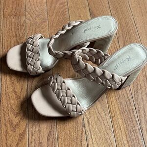 Xappeal Women's Beige Braided Heels